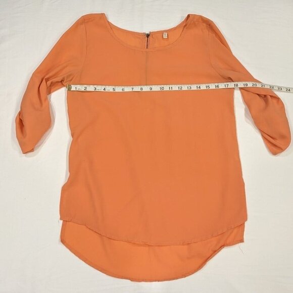Japna Orange Three Quarter Sleeve Blouse XS - Picture 3 of 7